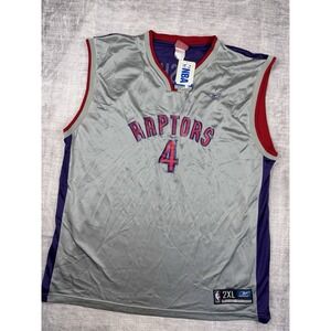Vtg Toronto‎ Raptors Jersey Mens 2XL Gray Chris Bosh#4 Y2K Reebok NBA Basketball